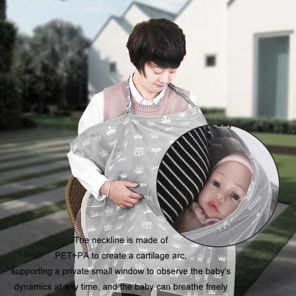Anti-exposure Nursing Pad Outdoor Fig Leaf Stroller Mosquito Net, Color: Gray Crown - Image 7