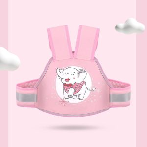 Anti-Fall Breathable Child Safety Strap For Electric Motorcycle, Color: Four Seasons Pink Elephant