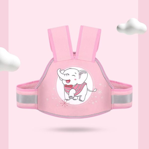 Anti-Fall Breathable Child Safety Strap For Electric Motorcycle, Color: Four Seasons Pink Elephant