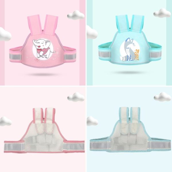 Anti-Fall Breathable Child Safety Strap For Electric Motorcycle, Color: Four Seasons Pink Elephant - Image 2