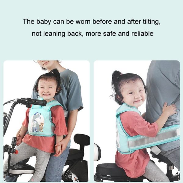 Anti-Fall Breathable Child Safety Strap For Electric Motorcycle, Color: Four Seasons Pink Elephant - Image 7