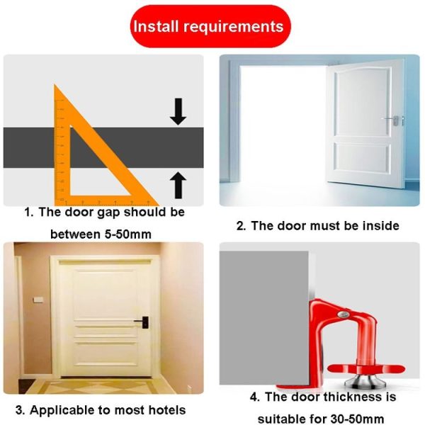 Metal Lever Door Stopper Hotel Travel Home Burglar Door Stopper, Model: Door Stopper - Image 9