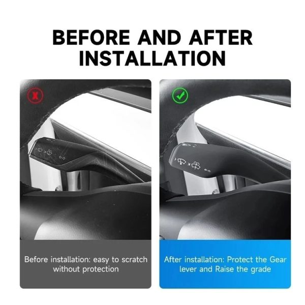 Tesla Model 3 / Y Car Turn Signal Lever Silicone Cover Wiper Paddle Protective Cover (Black) - Image 5