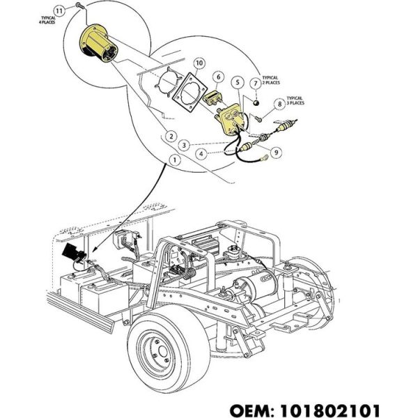 Club Car DS Golf Cart 48V Charging Outlet 101802101 - Image 7