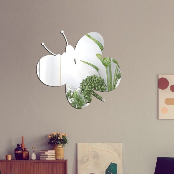 Acrylic Butterfly Stereo Wall Stickers Bedroom Living Room Background Wall Decoration Soft Mirror (Silver) - Image 3