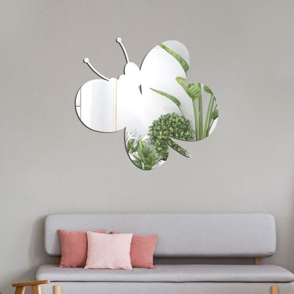 Acrylic Butterfly Stereo Wall Stickers Bedroom Living Room Background Wall Decoration Soft Mirror (Silver) - Image 4