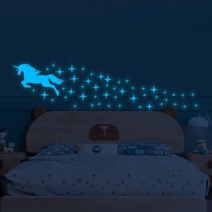 Luminous Self-Adhesive Stickers Bedroom Dormitory Decoration Fluorescent Decals, Style: Single Model+Stars