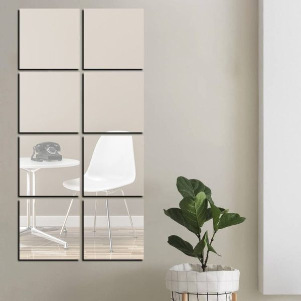 5cm x 5cm Acrylic Mirror Square Stereo Wall Stickers Self-Adhesive Decorative Soft Mirror Right Angle Model (Silver) - Image 4