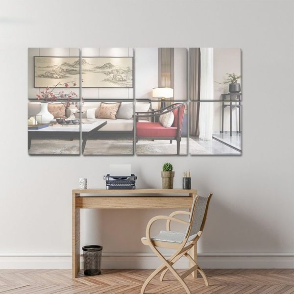 5cm x 5cm Acrylic Mirror Square Stereo Wall Stickers Self-Adhesive Decorative Soft Mirror Right Angle Model (Silver) - Image 5