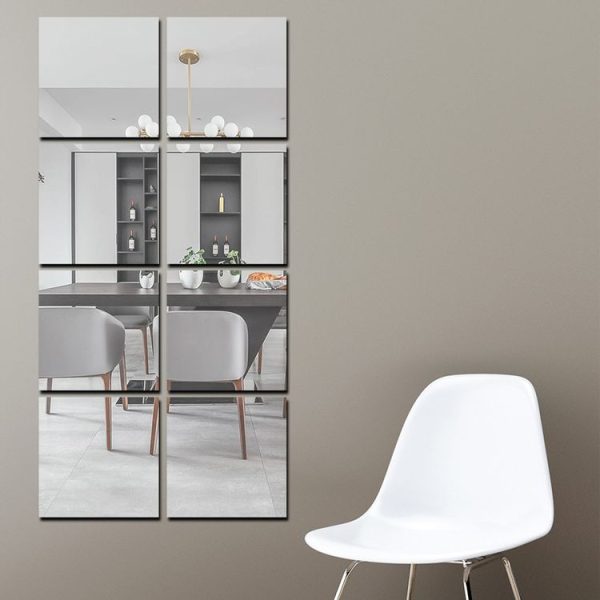 5cm x 5cm Acrylic Mirror Square Stereo Wall Stickers Self-Adhesive Decorative Soft Mirror Right Angle Model (Silver) - Image 7