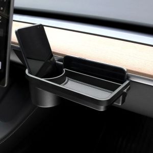 Tesla Model 3 / Y Front Passenger Glove Box Water Cup Holder Storage Box (Black)