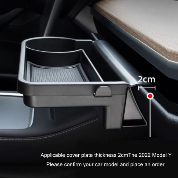 Tesla Model 3 / Y Front Passenger Glove Box Water Cup Holder Storage Box (Black) - Image 3