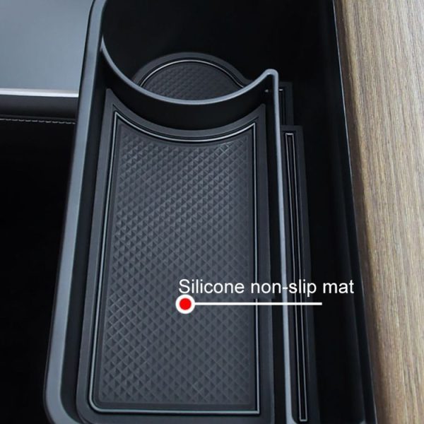 Tesla Model 3 / Y Front Passenger Glove Box Water Cup Holder Storage Box (Black) - Image 4
