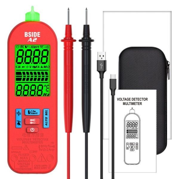 BSIDE A2 Charging Model Mini Digital Auto-Ranging Pencil Multimeter, Specification: With Tool Pack - Image 2