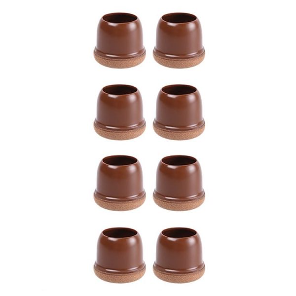 0.75 inch Small 8pcs / Set Round Table And Chair Leg Covers For Tiles / Wooden Floors Furniture Protectors (Light Brown)
