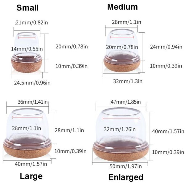 0.75 inch Small 8pcs / Set Round Table And Chair Leg Covers For Tiles / Wooden Floors Furniture Protectors (Light Brown) - Image 2