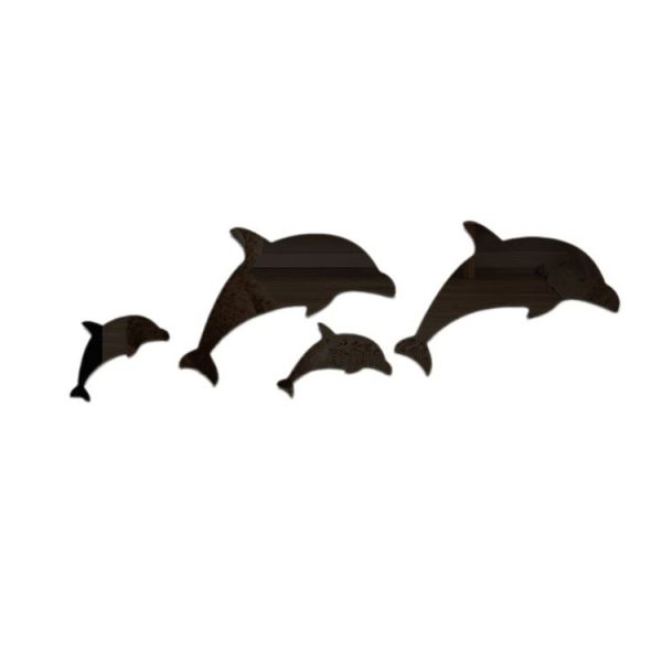 4pcs / Set Acrylic Dolphin Stereo Wall Stickers Home Wall Decoration (Silver) - Image 2