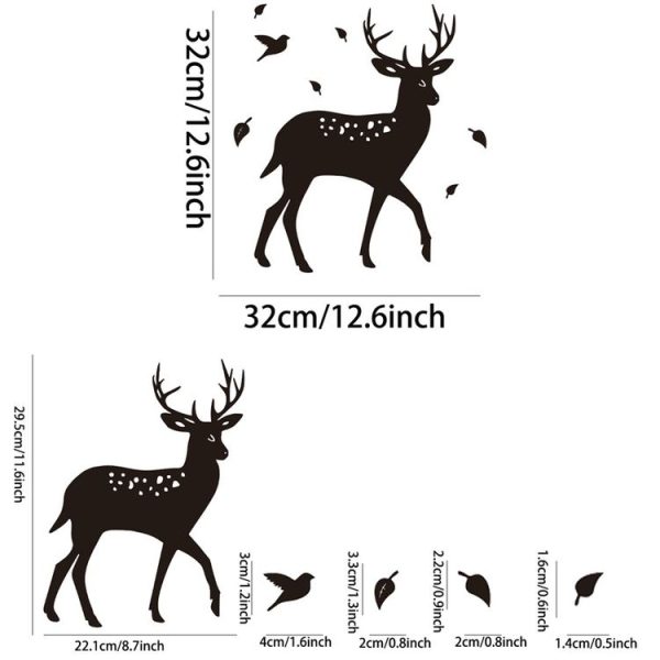 8pcs / Set Acrylic Deer Mirror Wall Stickers Home Background Decoration (Silver) - Image 2