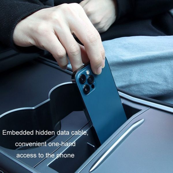 Tesla Model 3 / Y Mobile Phone Storage Box (Black) - Image 3