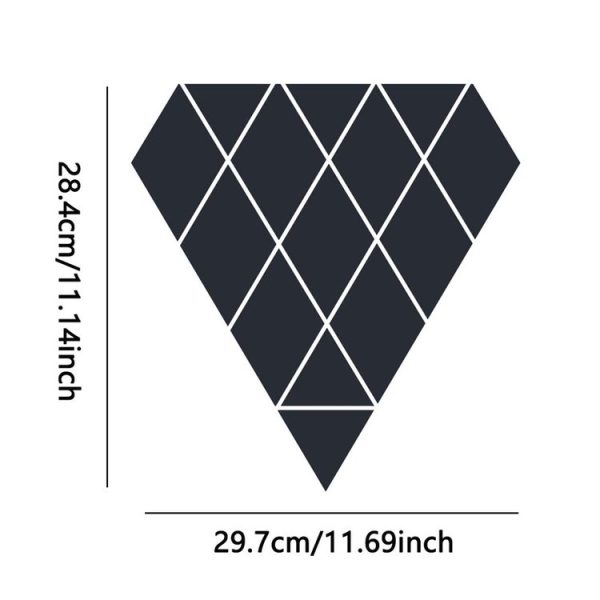 14pcs / Set Acrylic Diamond Mirror Stereo Wall Stickers Home Background Wall Decoration (Silver) - Image 2