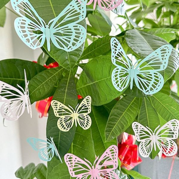 12pcs / Set 3D Simulation Skeleton Butterfly Stickers Home Background Wall Decoration Art Wall Stickers, Type: A Type White - Image 5