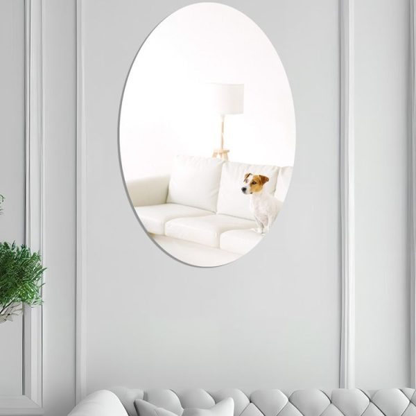 15cm x 10cm Oval Acrylic Mirror Stereo Wall Stickers Home Decoration Soft Mirror (Silver) - Image 3