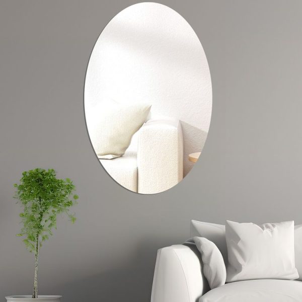 15cm x 10cm Oval Acrylic Mirror Stereo Wall Stickers Home Decoration Soft Mirror (Silver) - Image 4