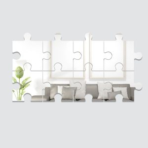 8pcs / Set Acrylic Square Puzzle Mirror Wall Sticker Home Decoration Soft Mirror (Silver)
