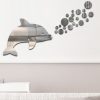 22pcs / Set Acrylic Dolphin Spitting Bubbles Mirror Wall Sticker Home Decoration Soft Mirror (Silver) - Image 4