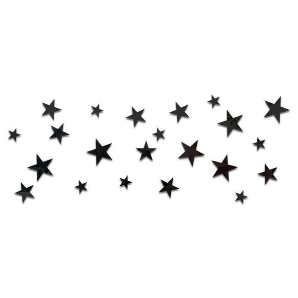 20pcs / Set Acrylic Stars Mirror Stereo Wall Stickers Home Decoration Soft Mirror (Silver) - Image 2