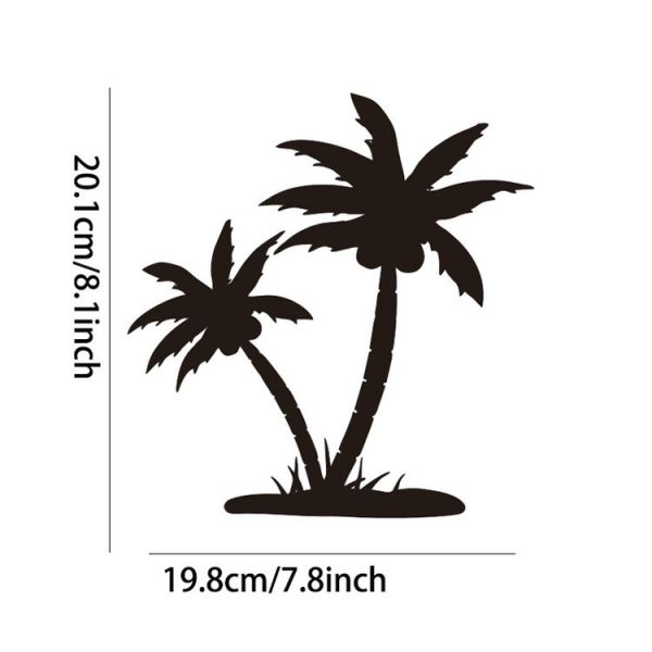 Acrylic Coconut Tree Mirror Stereo Wall Stickers Home Decoration Soft Mirror (Gold) - Image 2