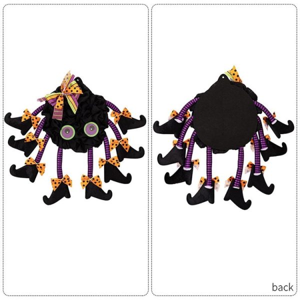 Fabric Spider Door Hanging Halloween Wreath Window Pendant (Multi-foot Spider) - Image 4
