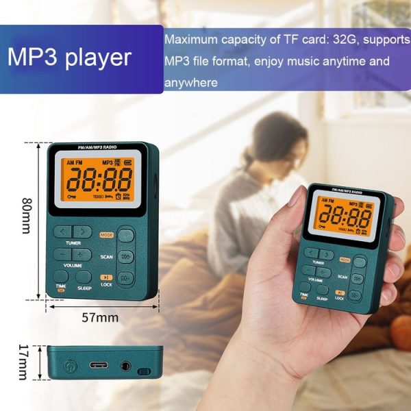 SH-01M Mini Portable Multifunctional Digital Display Two-Channel Radio, Size: JPN Version (Silver Gray) - Image 4