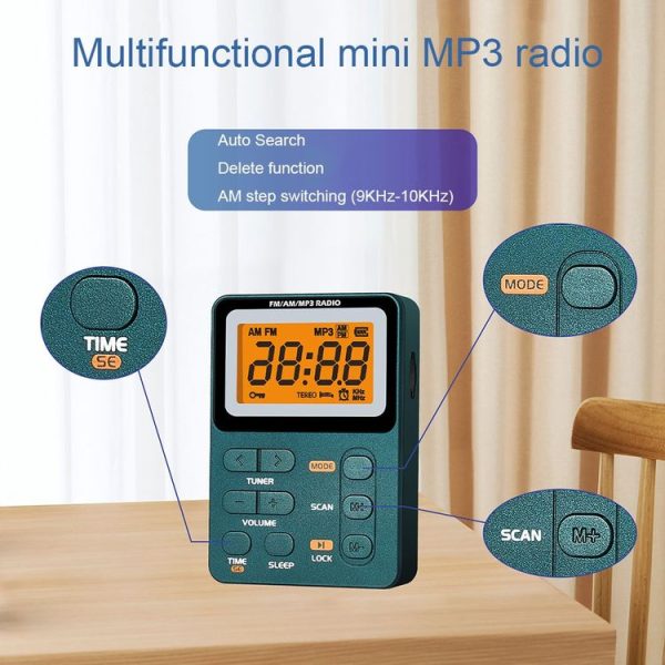 SH-01M Mini Portable Multifunctional Digital Display Two-Channel Radio, Size: JPN Version (Silver Gray) - Image 5