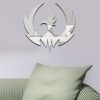 Acrylic Spreading Wings Bird Mirror Stereoscopic Wall Stickers Home Decoration Soft Mirror (Silver)