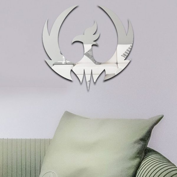 Acrylic Spreading Wings Bird Mirror Stereoscopic Wall Stickers Home Decoration Soft Mirror (Silver)