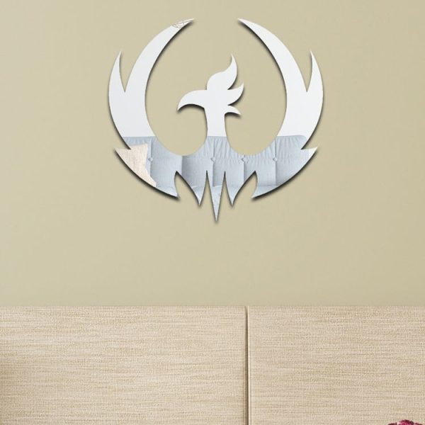 Acrylic Spreading Wings Bird Mirror Stereoscopic Wall Stickers Home Decoration Soft Mirror (Silver) - Image 3
