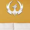 Acrylic Spreading Wings Bird Mirror Stereoscopic Wall Stickers Home Decoration Soft Mirror (Silver) - Image 4