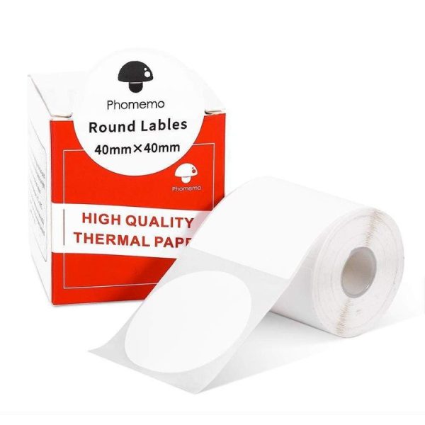 Phomemo M110 / M200 180pcs / Roll 40x40mm Round Self-Adhesive Thermal Labels