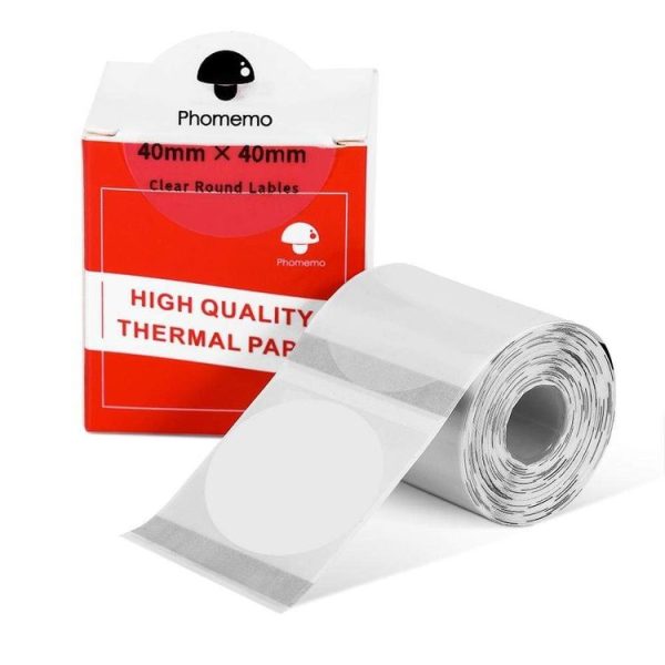 Phomemo M110 / M200 180pcs / Roll 40x40mm Circular Transparent Self-Adhesive Tag