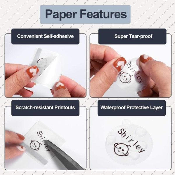Phomemo M110 / M200 180pcs / Roll 40x40mm Circular Transparent Self-Adhesive Tag - Image 4