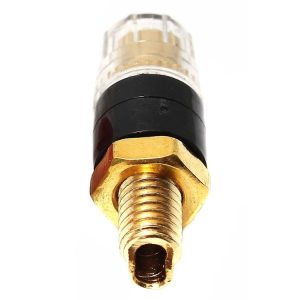 Small Copper Transparent Audio Column M4 Crystal Banana Holder Terminal Block (Black)