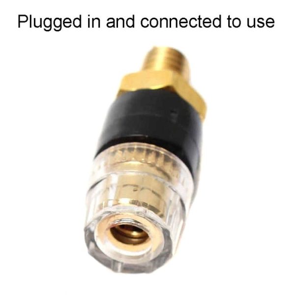 Small Copper Transparent Audio Column M4 Crystal Banana Holder Terminal Block (Black) - Image 2