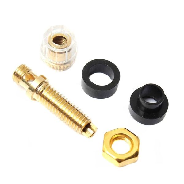 Small Copper Transparent Audio Column M4 Crystal Banana Holder Terminal Block (Black) - Image 4