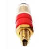 Small Copper Transparent Audio Column M6 Crystal Banana Holder Terminal Block (Red)