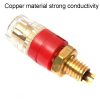 Small Copper Transparent Audio Column M6 Crystal Banana Holder Terminal Block (Red) - Image 2