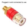 Small Copper Transparent Audio Column M6 Crystal Banana Holder Terminal Block (Red) - Image 3