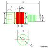 Small Copper Transparent Audio Column M6 Crystal Banana Holder Terminal Block (Red) - Image 5