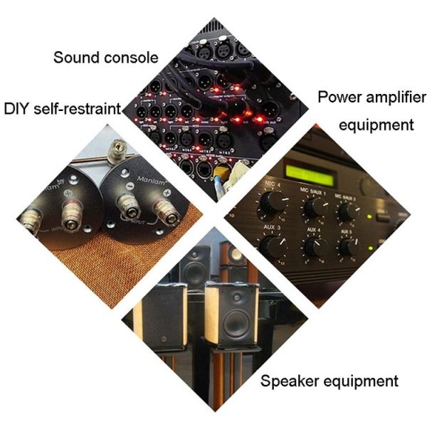 Small Copper Transparent Audio Column M6 Crystal Banana Holder Terminal Block (Red) - Image 6