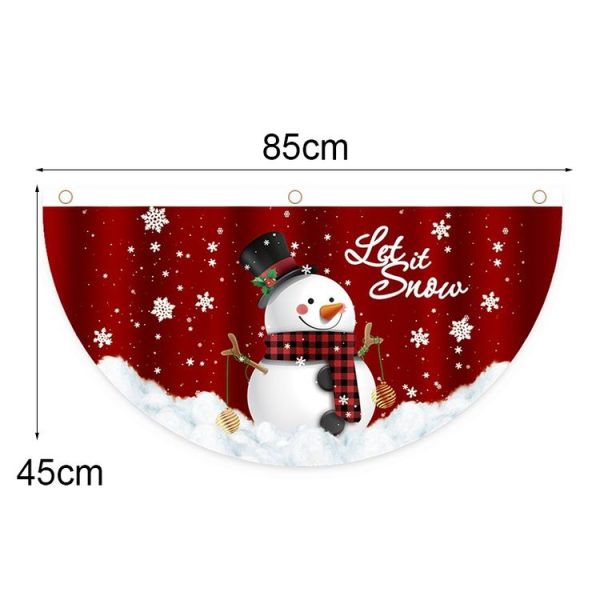 Cartoon Printed Outdoor Fan-shaped Hanging Flag Christmas Decorations, Style: Elderly - Image 3